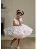 Pink Lace Tulle Pearl Embellished Tutu Flower Girl Dress Pink Lace Tulle Pearl Embellished Tutu Flower Girl Dress